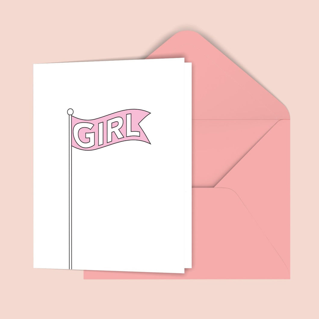 Girl Flag Greeting Card