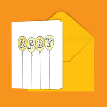 Load image into Gallery viewer, Baby Balloons (yellow) Greeting Card
