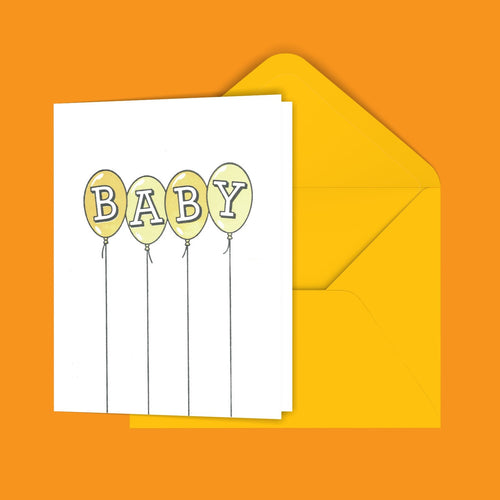 Baby Balloons (yellow) Greeting Card