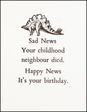 Load image into Gallery viewer, Sad News... Birthday Greeting Card