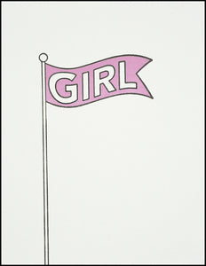Girl Flag Greeting Card