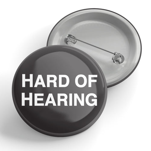 Hard of Hearing (black) Button