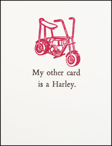 My other card is a Harley. Greeting Card