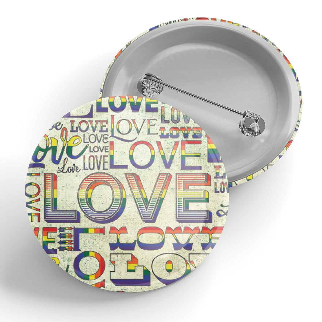 Lots of Love (rainbow) Button