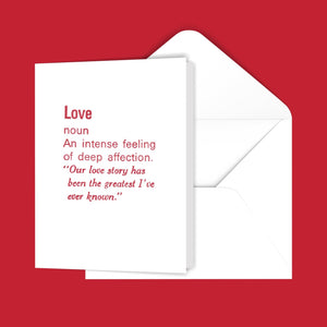 Love (definition) Greeting Card