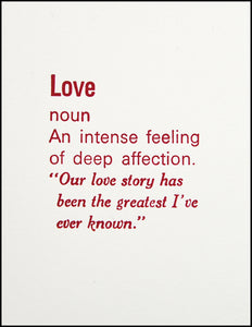 Love (definition) Greeting Card