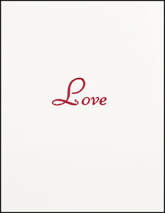 Love (Script) Greeting Card