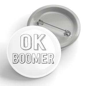 OK Boomer (white) Button