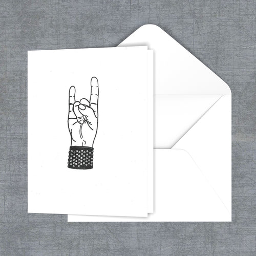 Heavy Metal Fingers Greeting Card